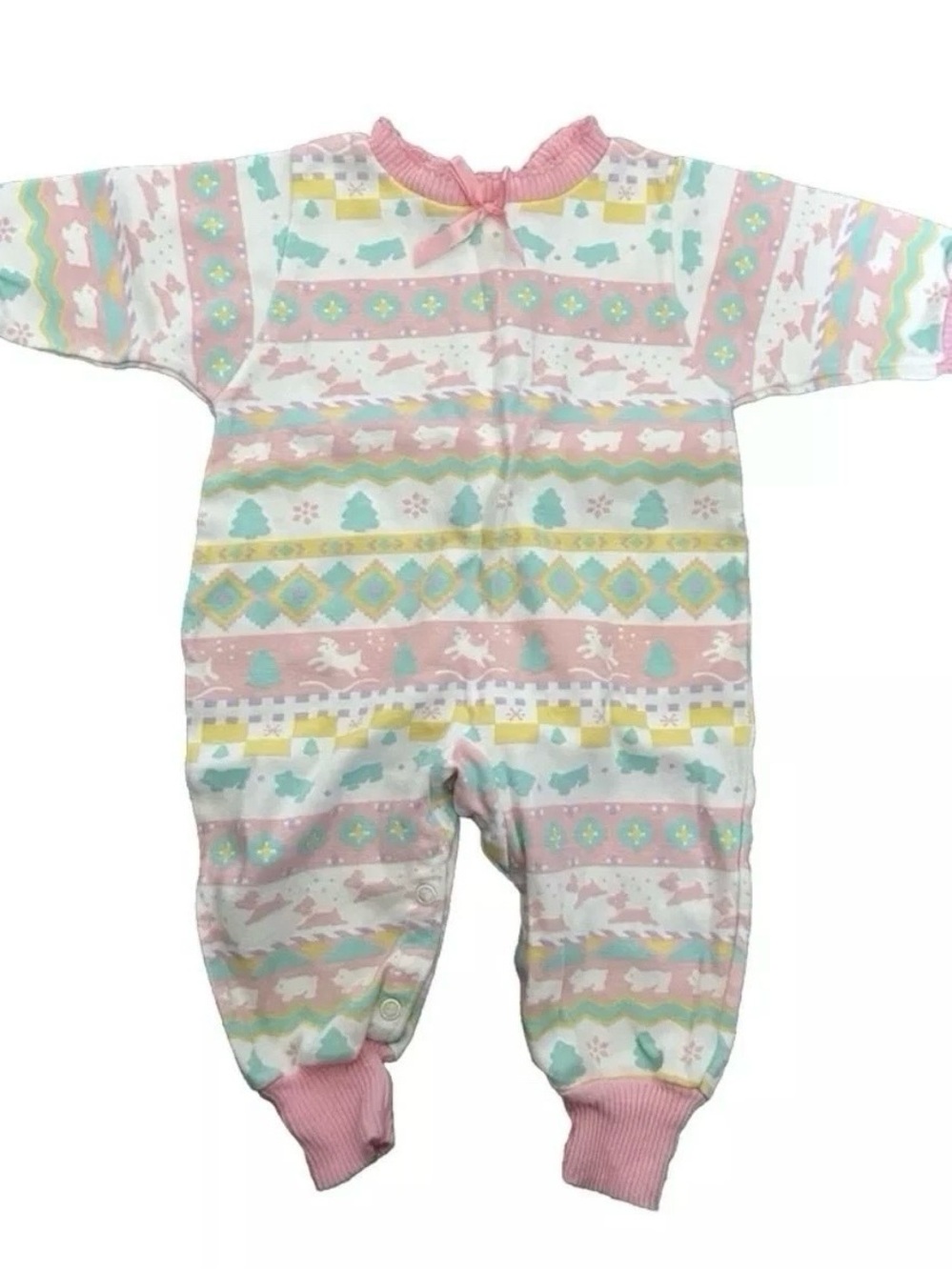 Vintage Carter’s Baby Girl Christmas Romper Size 3-6 Months Made In USA